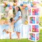 Gender Reveal Baby Balloon Boxes Decorations, Pink Blue Balloon Arch Garland Kits With 4pcs Boxes, Gender Reveal Backdrop for Baby Shower,Boy or Girl gender Reveal Party Supplies(141pcs)